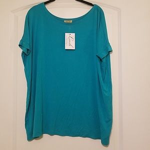 New Piko Shirt Top Teal sz Small